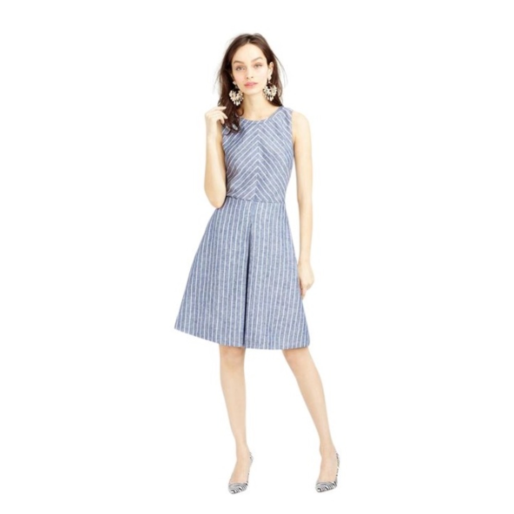 Loft size four blue linen dress
